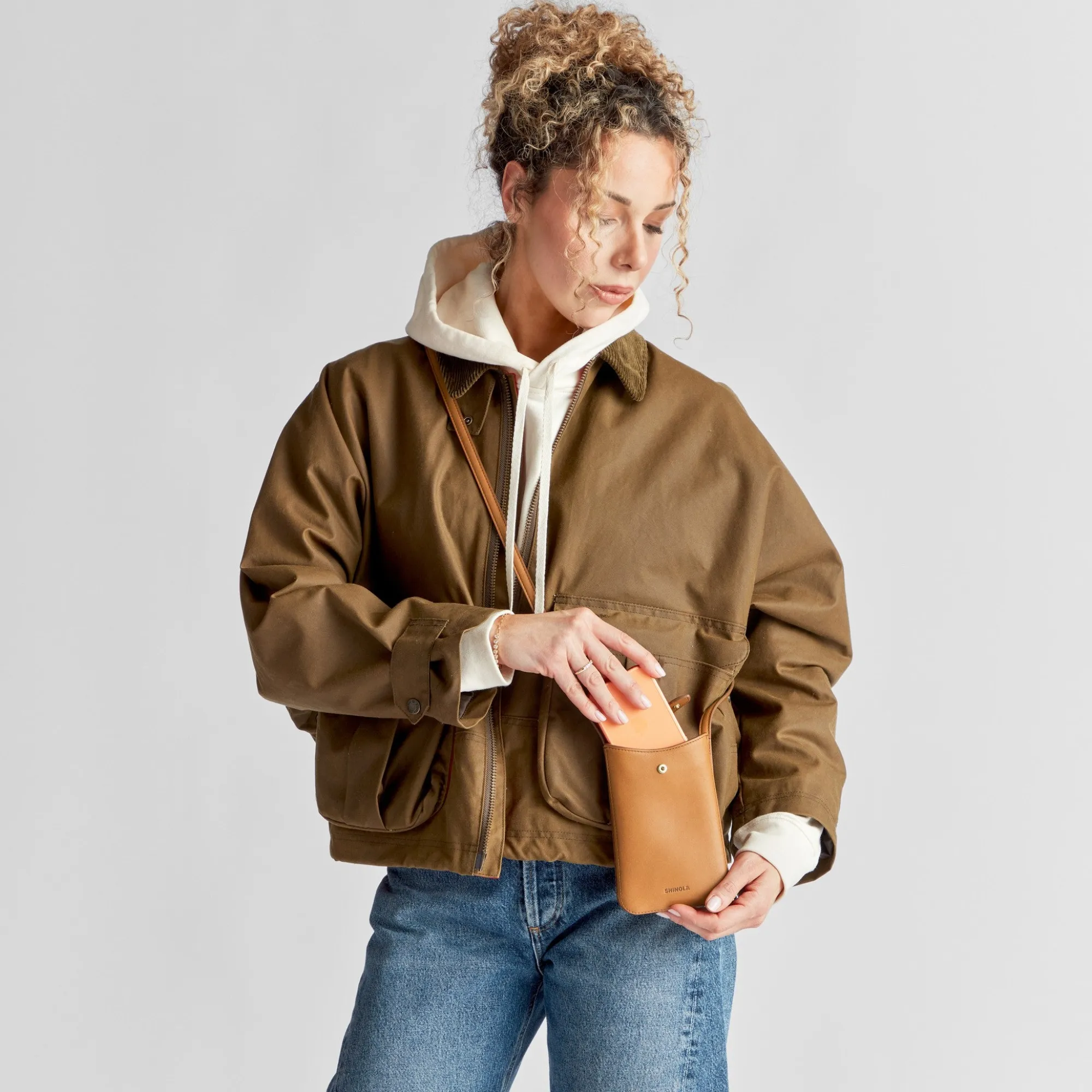 Shinola New Arrivals|Best Sellers|Bixby Phone Crossbody Tan