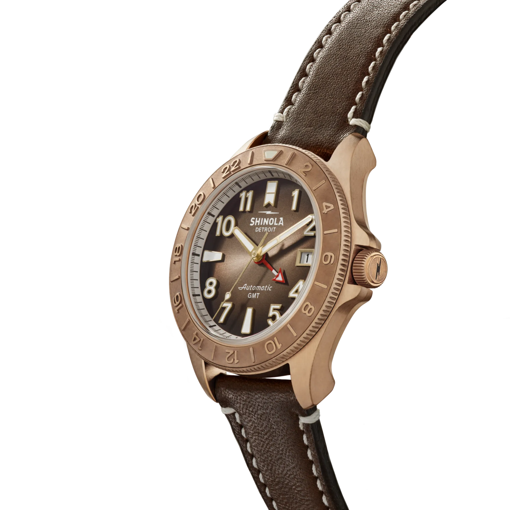 Shinola Automatic Watches|Automatic Watches|Bronze Monster GMT Automatic Watch Dark Brown Degrade