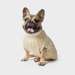 Shinola Shop All|Shop All Home|Cable Knit Dog Sweater Ivory