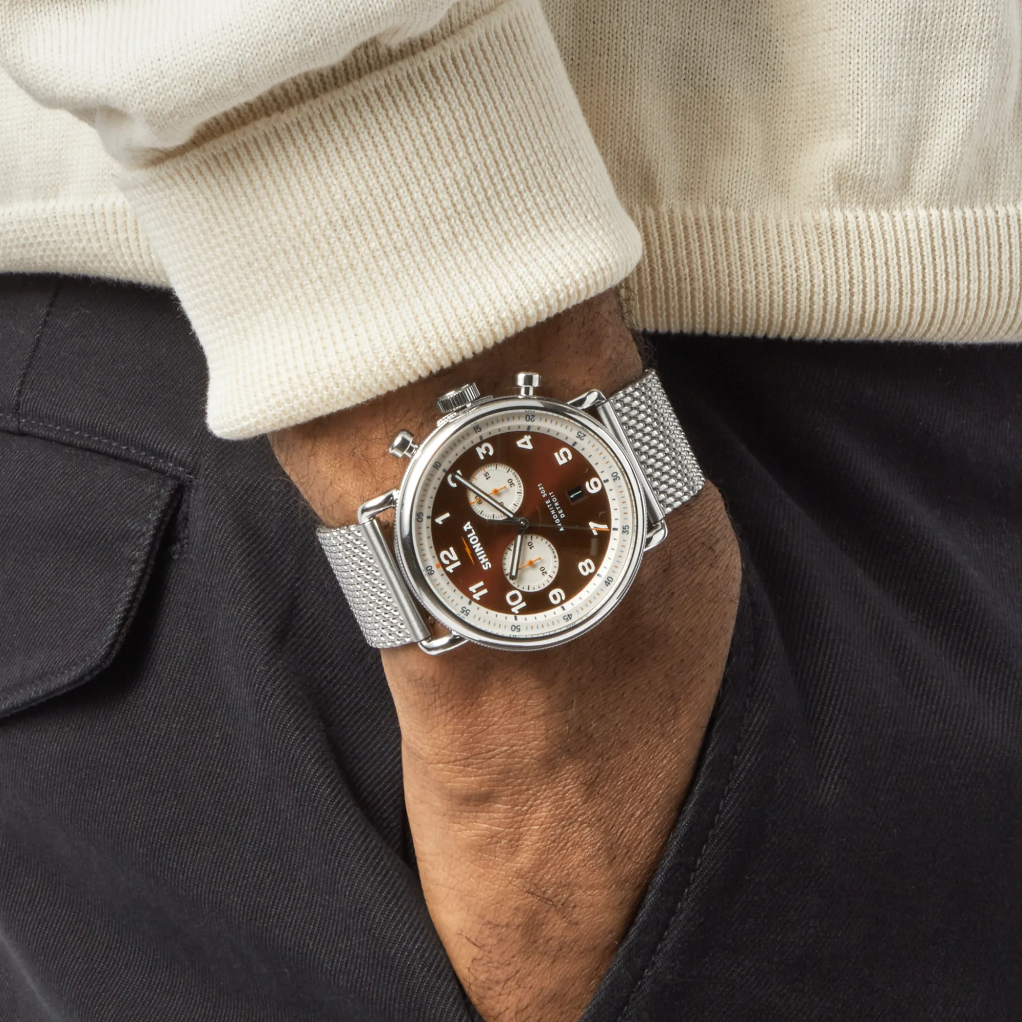 Shinola Canfield|Engravable|Canfield C56 Chronograph Watch Whiskey