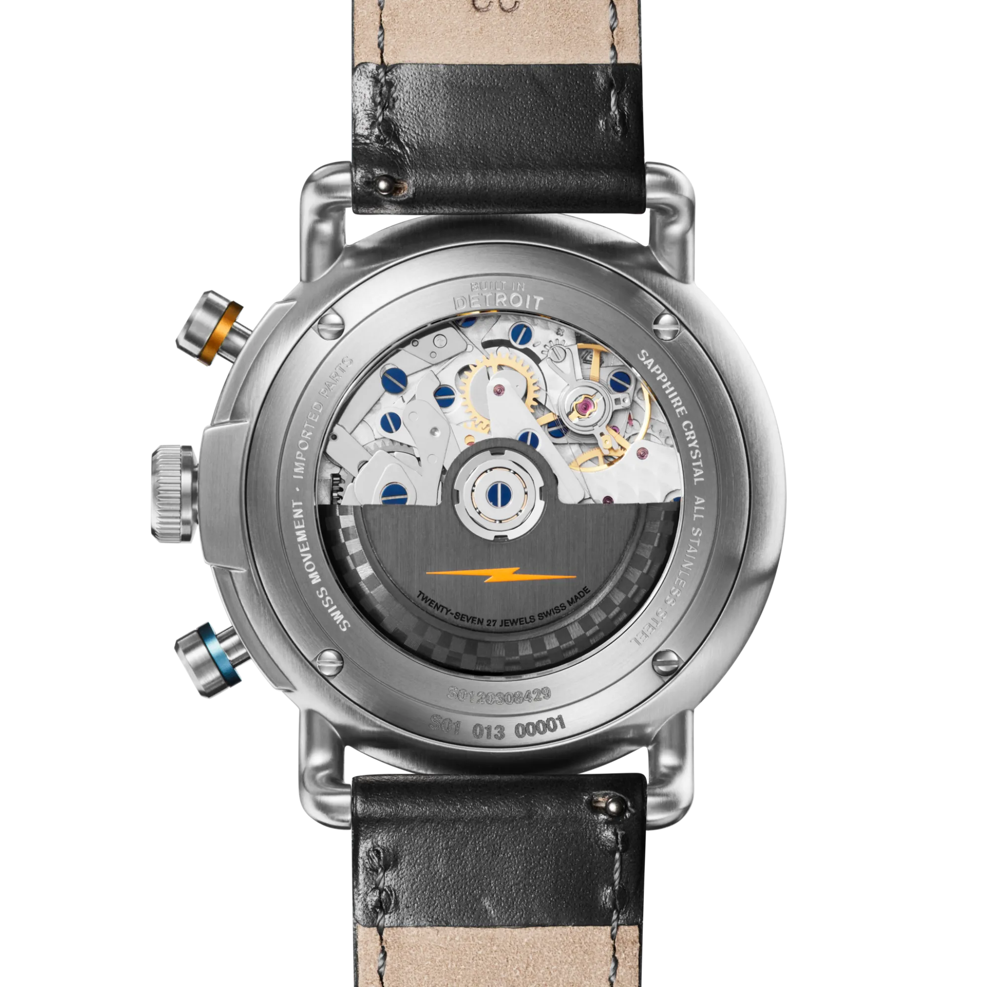 Shinola Canfield|Best Sellers|Canfield Speedway Open Road Automatic Chronograph Watch Black/Black Leather