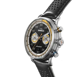 Shinola Canfield|Best Sellers|Canfield Speedway Open Road Automatic Chronograph Watch Black/Black Leather
