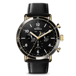 Shinola Canfield|Canfield|Canfield Sport Chronograph Watch Black Leather