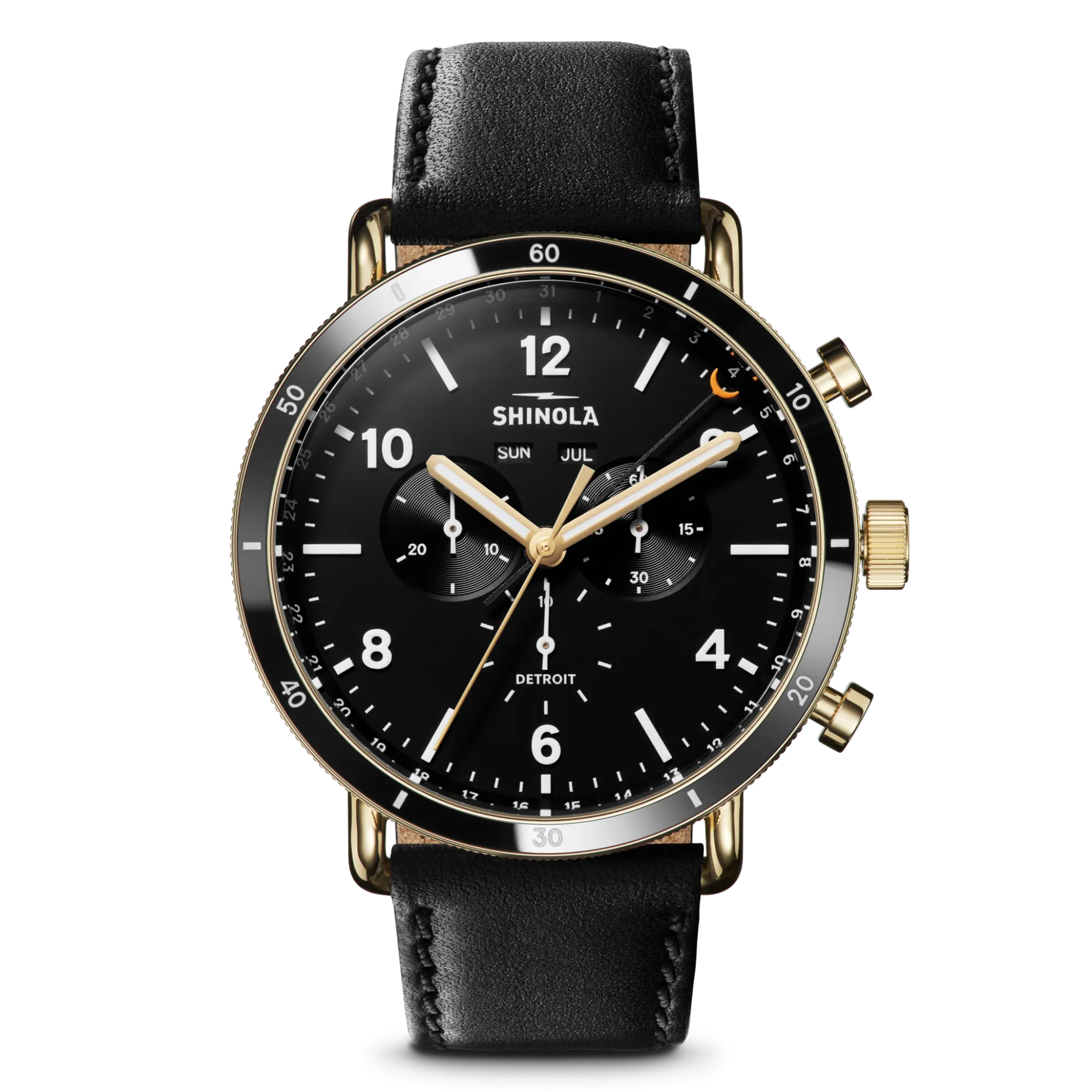Shinola Canfield|Canfield|Canfield Sport Chronograph Watch Black Leather