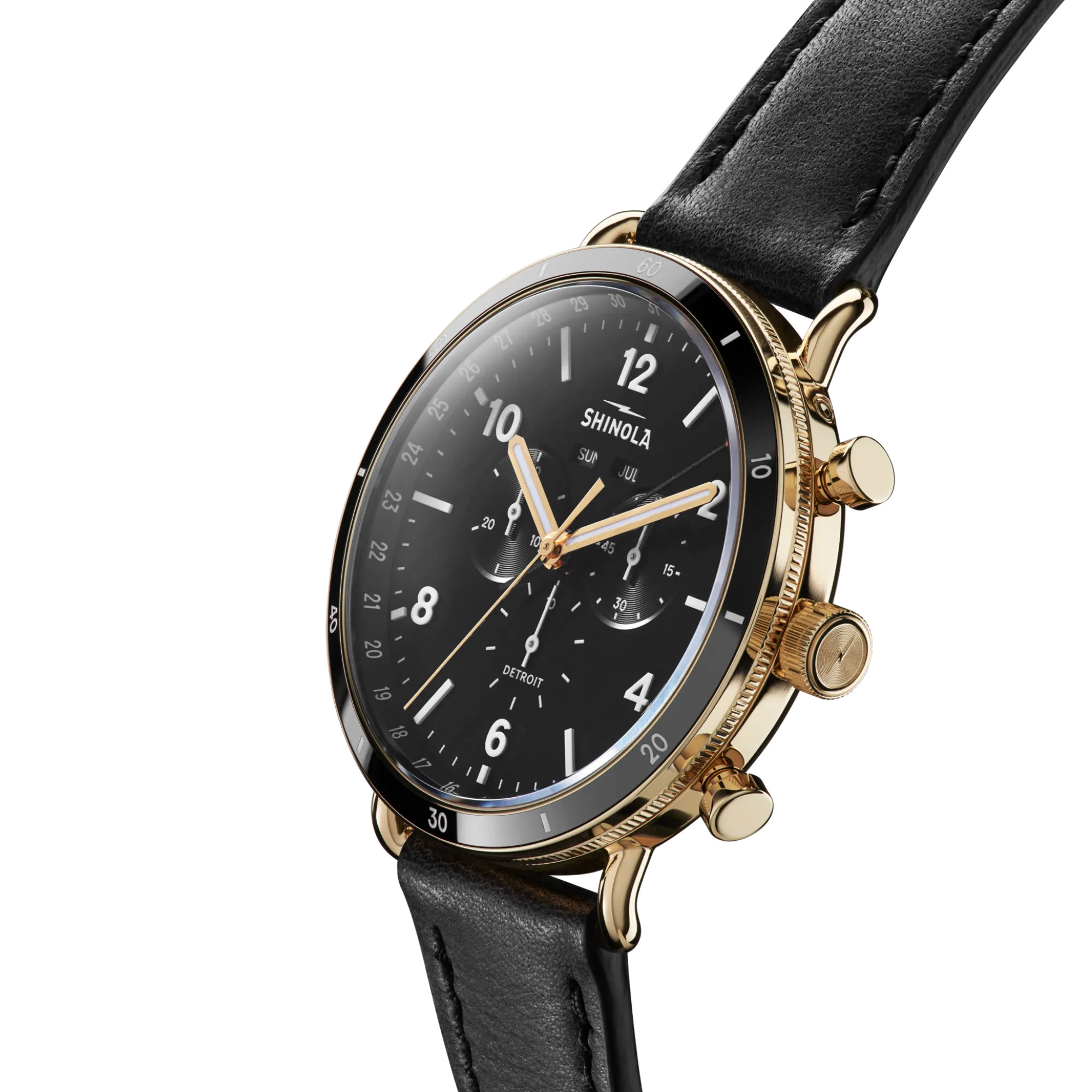 Shinola Canfield|Canfield|Canfield Sport Chronograph Watch Black Leather