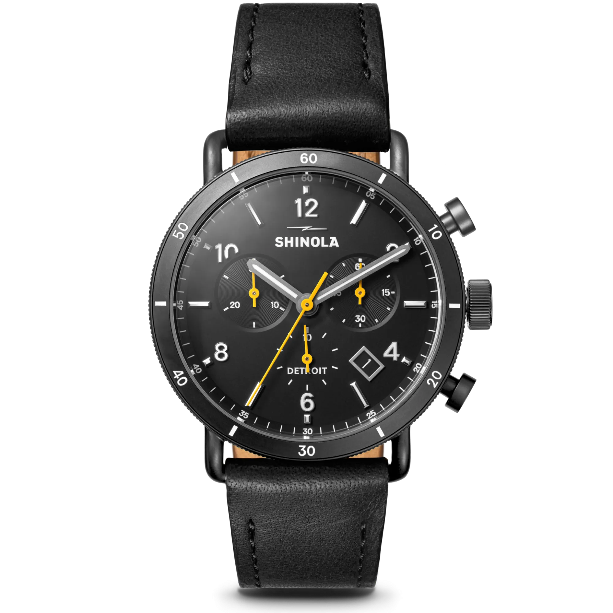 Shinola Canfield|Women'S Watches|Canfield Sport Chronograph Watch Black/Black Leather