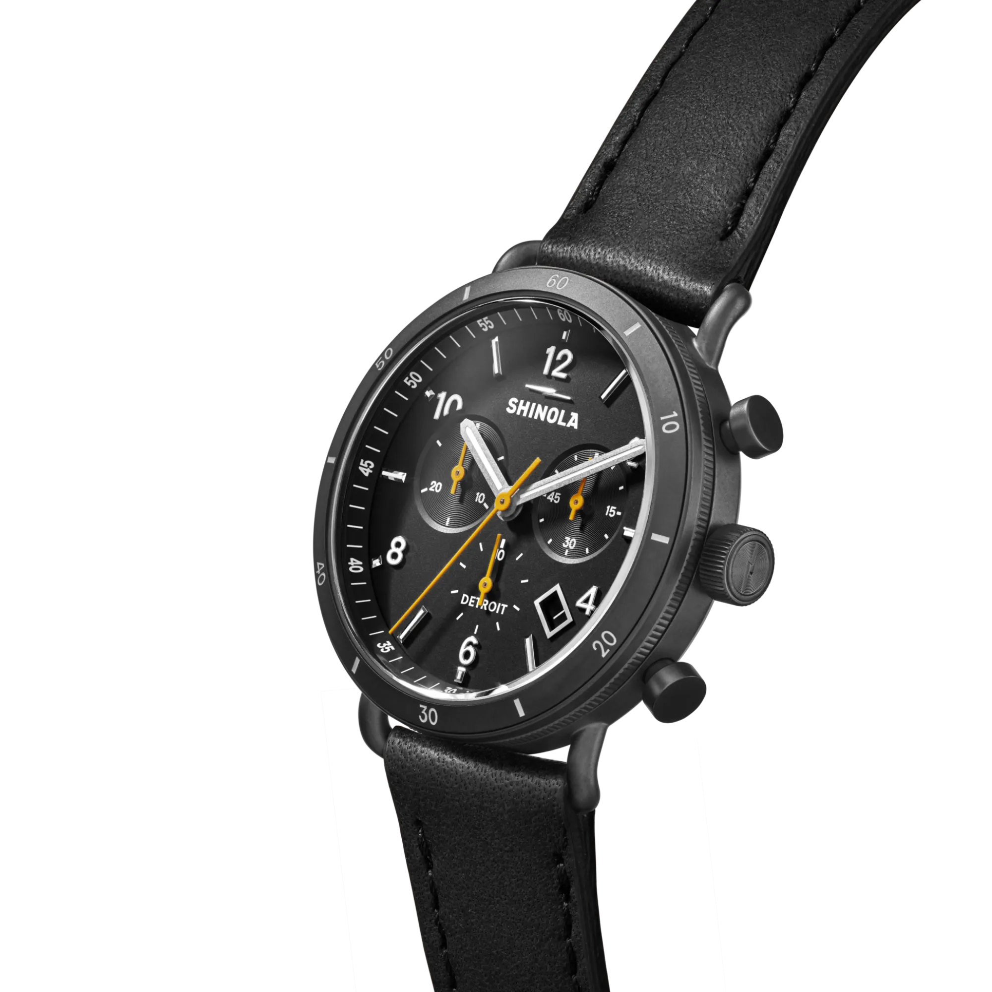 Shinola Canfield|Women'S Watches|Canfield Sport Chronograph Watch Black/Black Leather