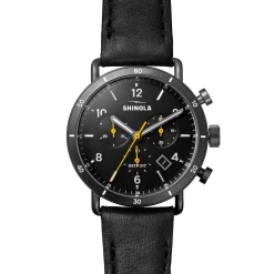 Shinola Canfield|Women'S Watches|Canfield Sport Chronograph Watch Black/Black Leather