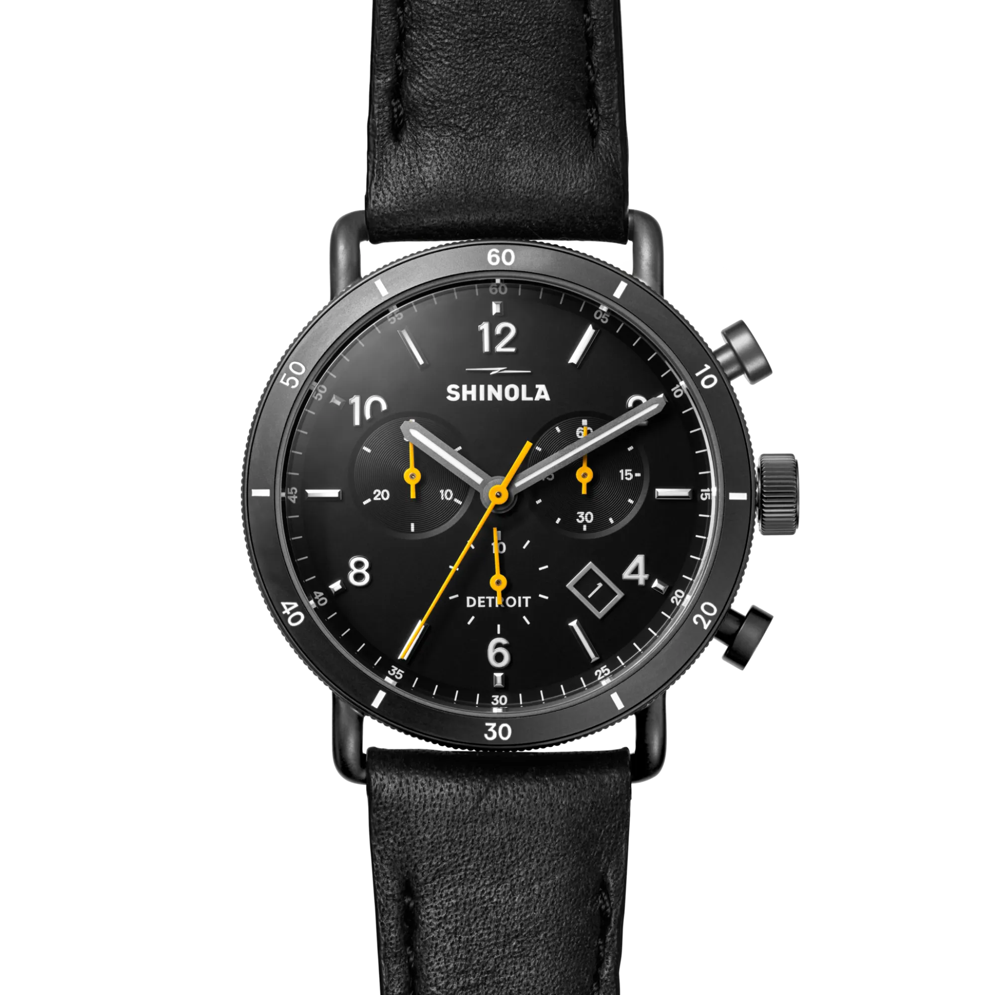 Shinola Canfield|Women'S Watches|Canfield Sport Chronograph Watch Black/Black Leather