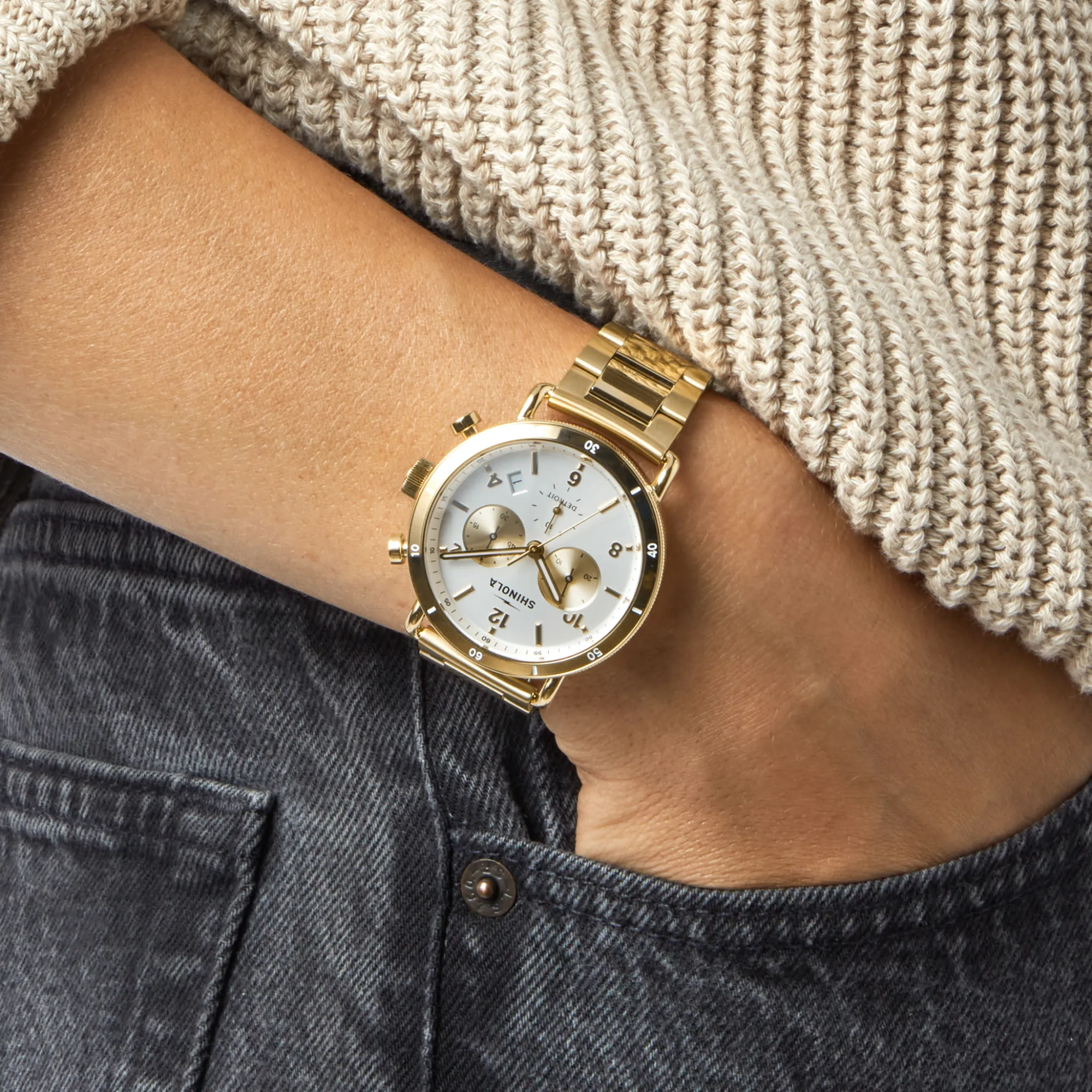 Shinola Canfield|Gold Watches|Canfield Sport Chronograph Watch Gold