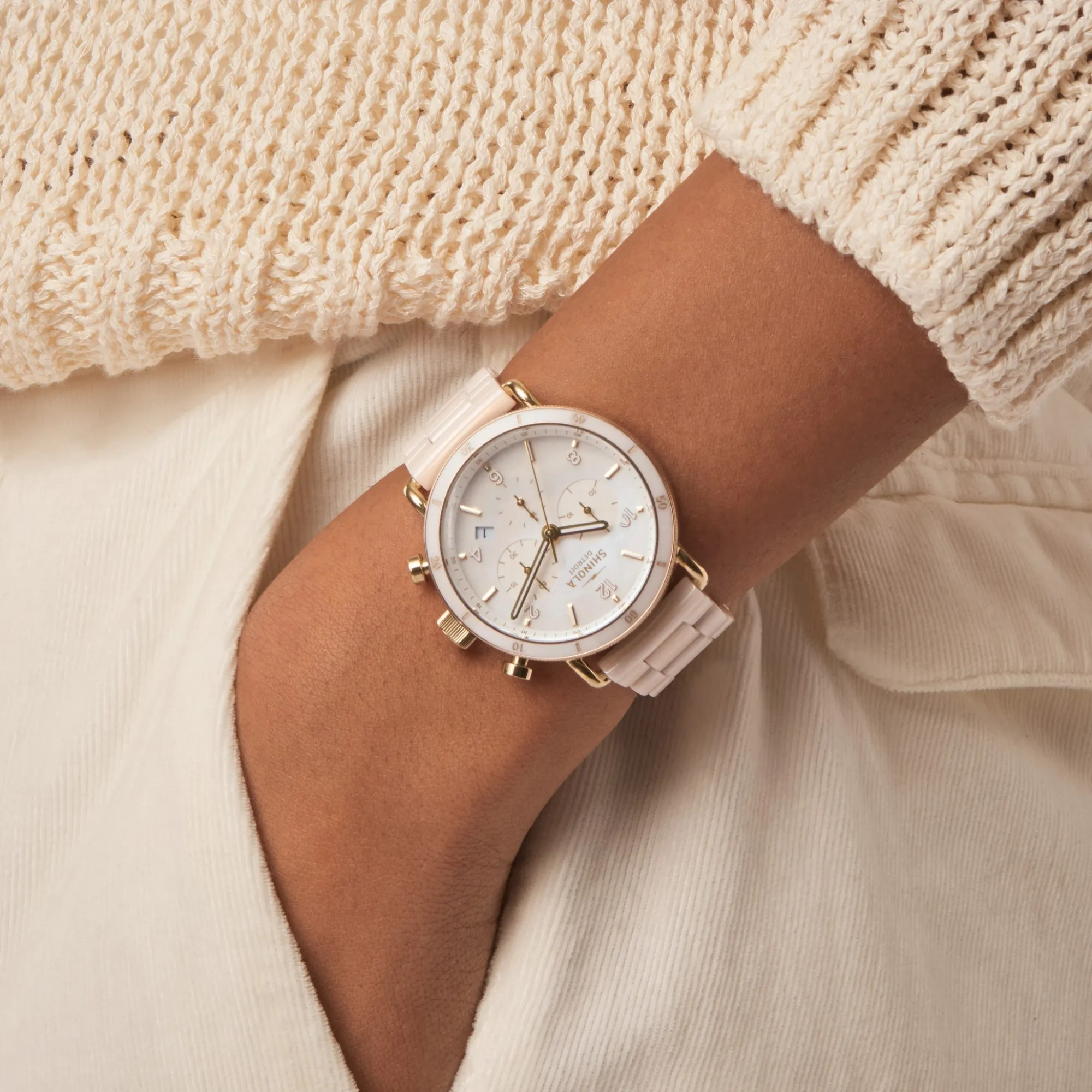 Shinola Canfield|Women'S Watches|Canfield Sport Chronograph Watch Pink Mother of Pearl