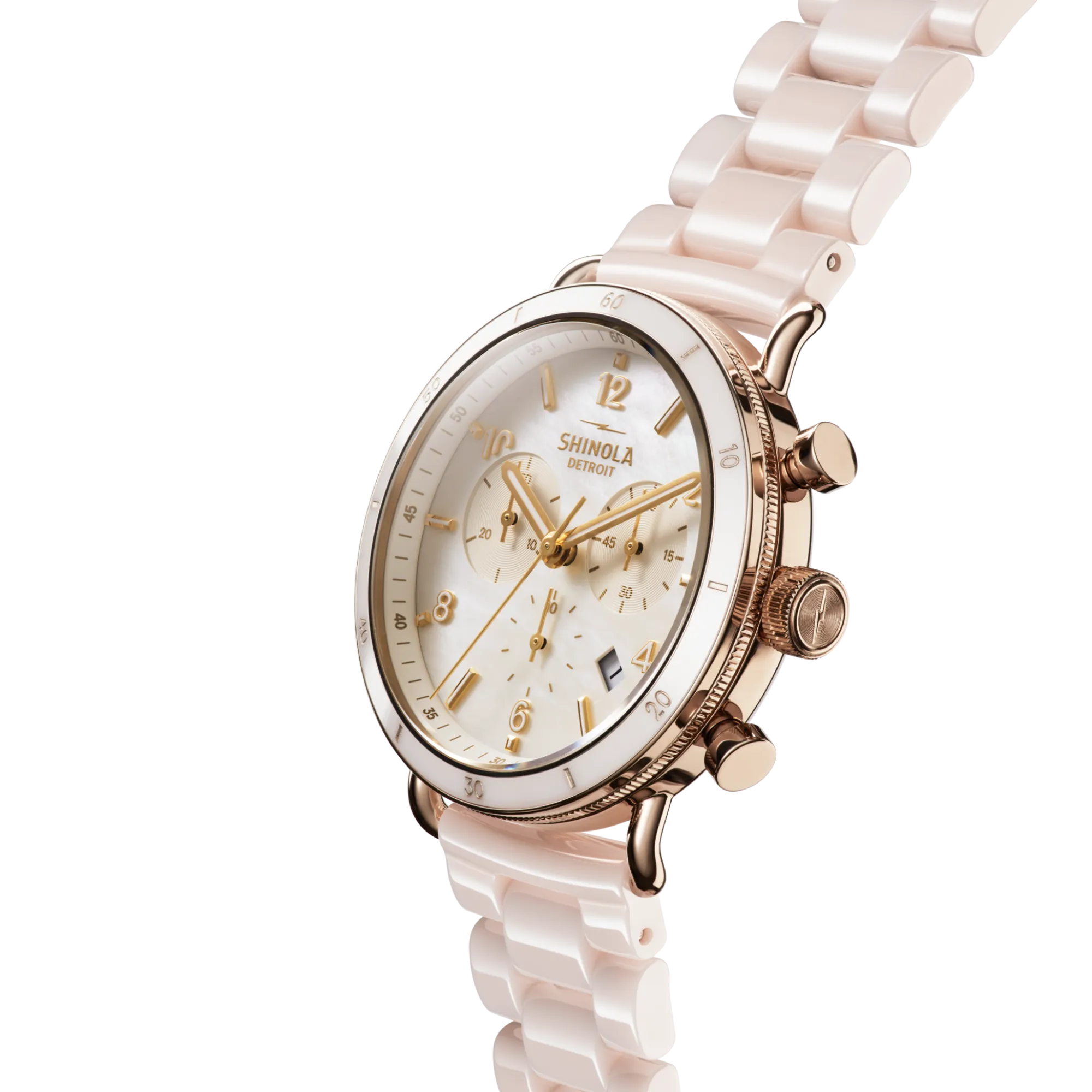 Shinola Canfield|Women'S Watches|Canfield Sport Chronograph Watch Pink Mother of Pearl
