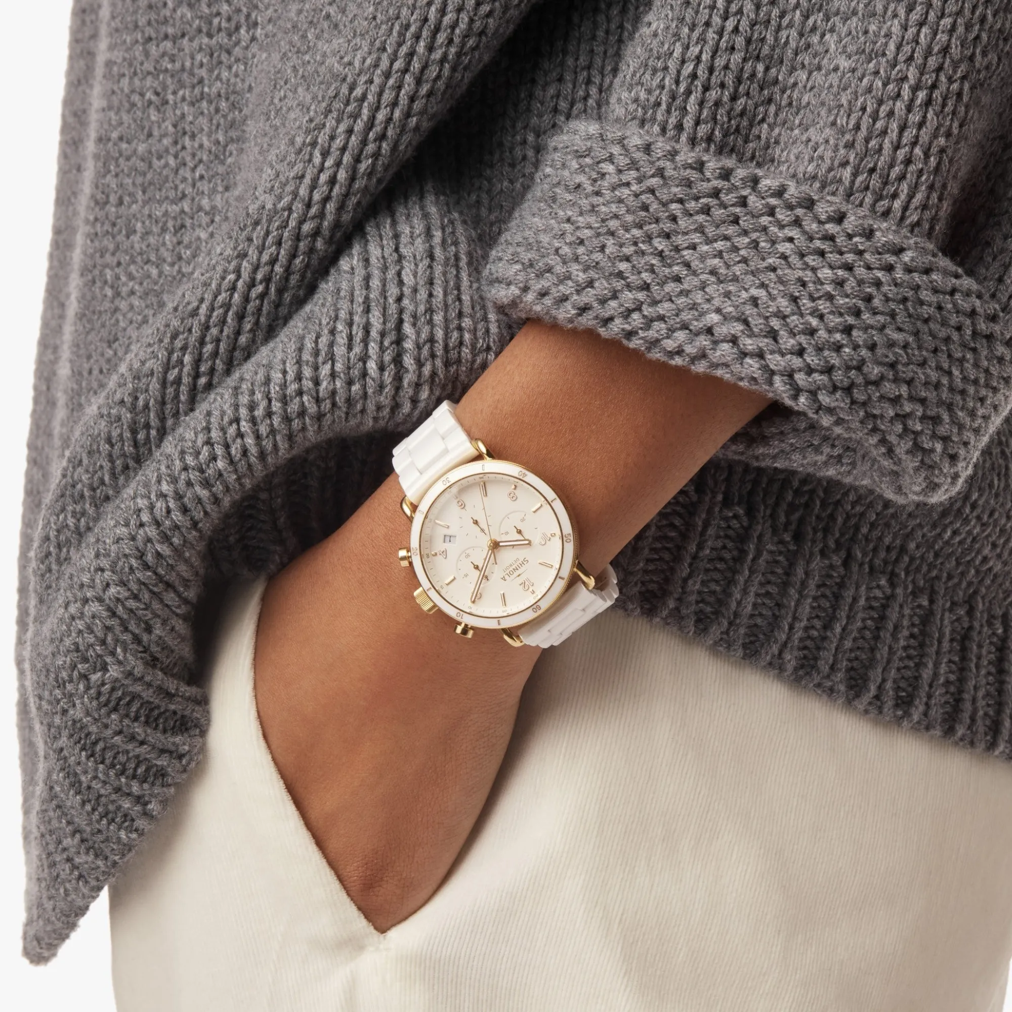 Shinola Canfield|Sport Watches|Canfield Sport Chronograph Watch Soft White