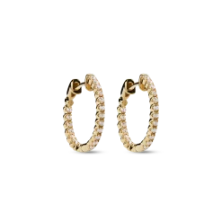 Shinola Shop All Women'S Jewelry|14K Gold|1/2 Carat Diamond Hoop Earrings Yellow Gold