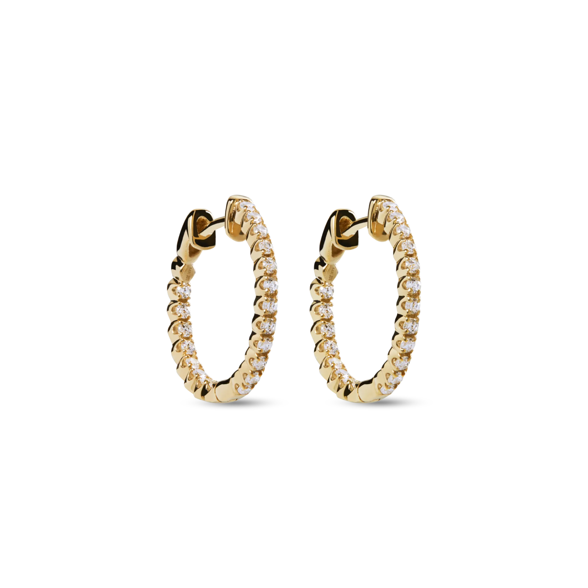 Shinola Shop All Women'S Jewelry|14K Gold|1/2 Carat Diamond Hoop Earrings Yellow Gold