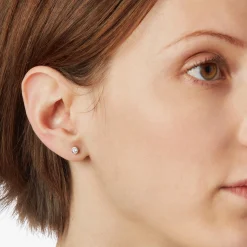 Shinola Shop All Women'S Jewelry|Fine Jewelry|1/4 Carat Round Diamond Bezel Studs White Gold