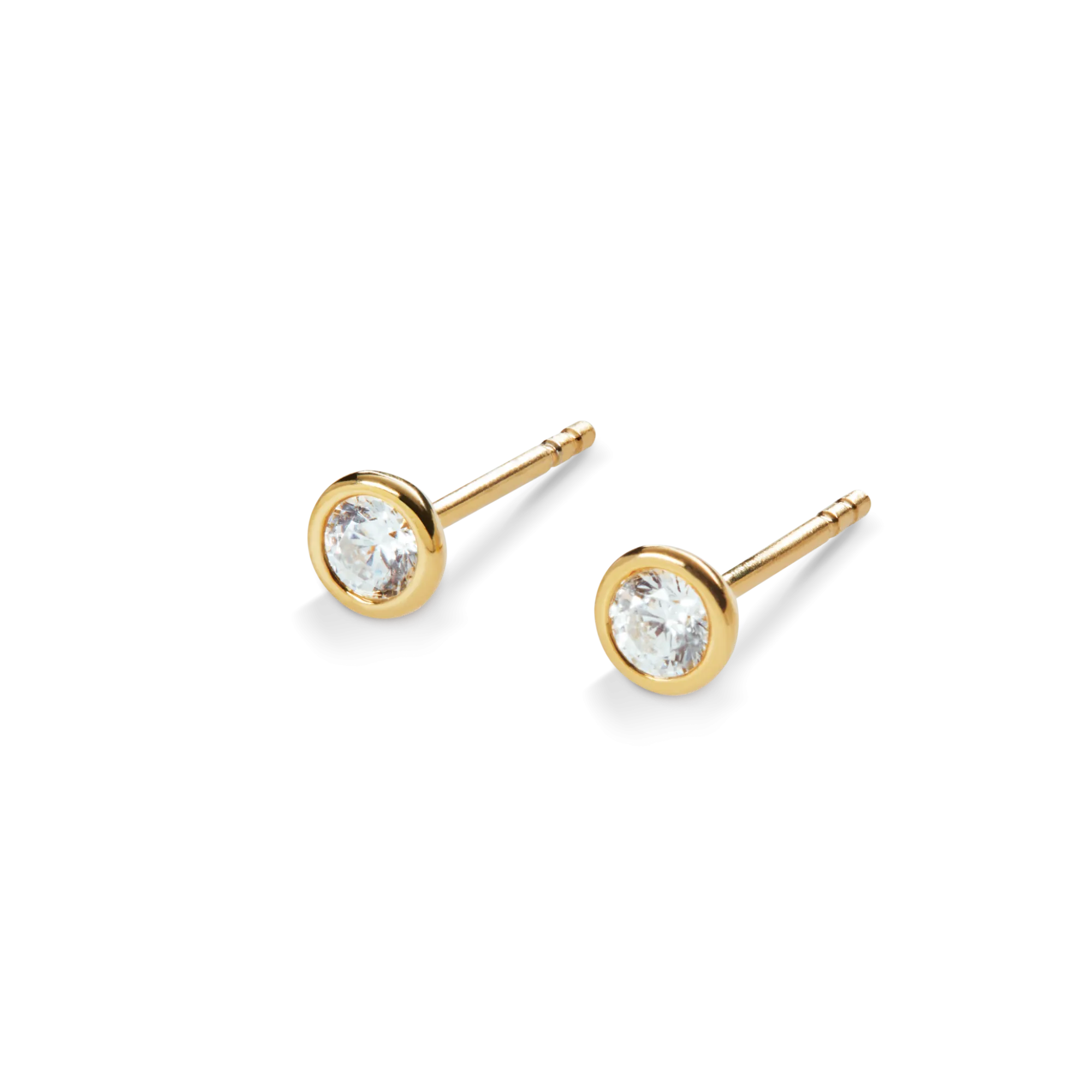 Shinola Shop All Women'S Jewelry|14K Gold|1/4 Carat Round Diamond Bezel Studs Yellow Gold