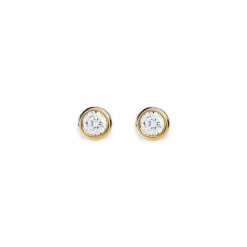 Shinola Shop All Women'S Jewelry|14K Gold|1/4 Carat Round Diamond Bezel Studs Yellow Gold