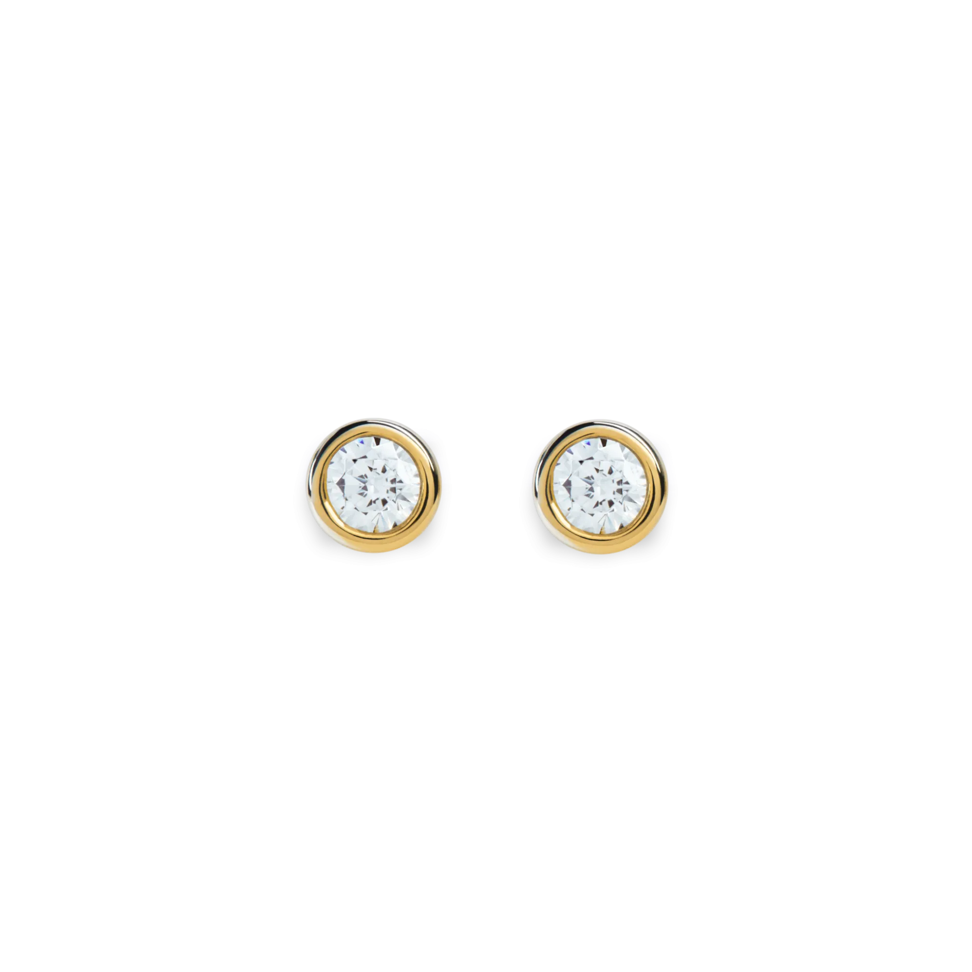 Shinola Shop All Women'S Jewelry|14K Gold|1/4 Carat Round Diamond Bezel Studs Yellow Gold