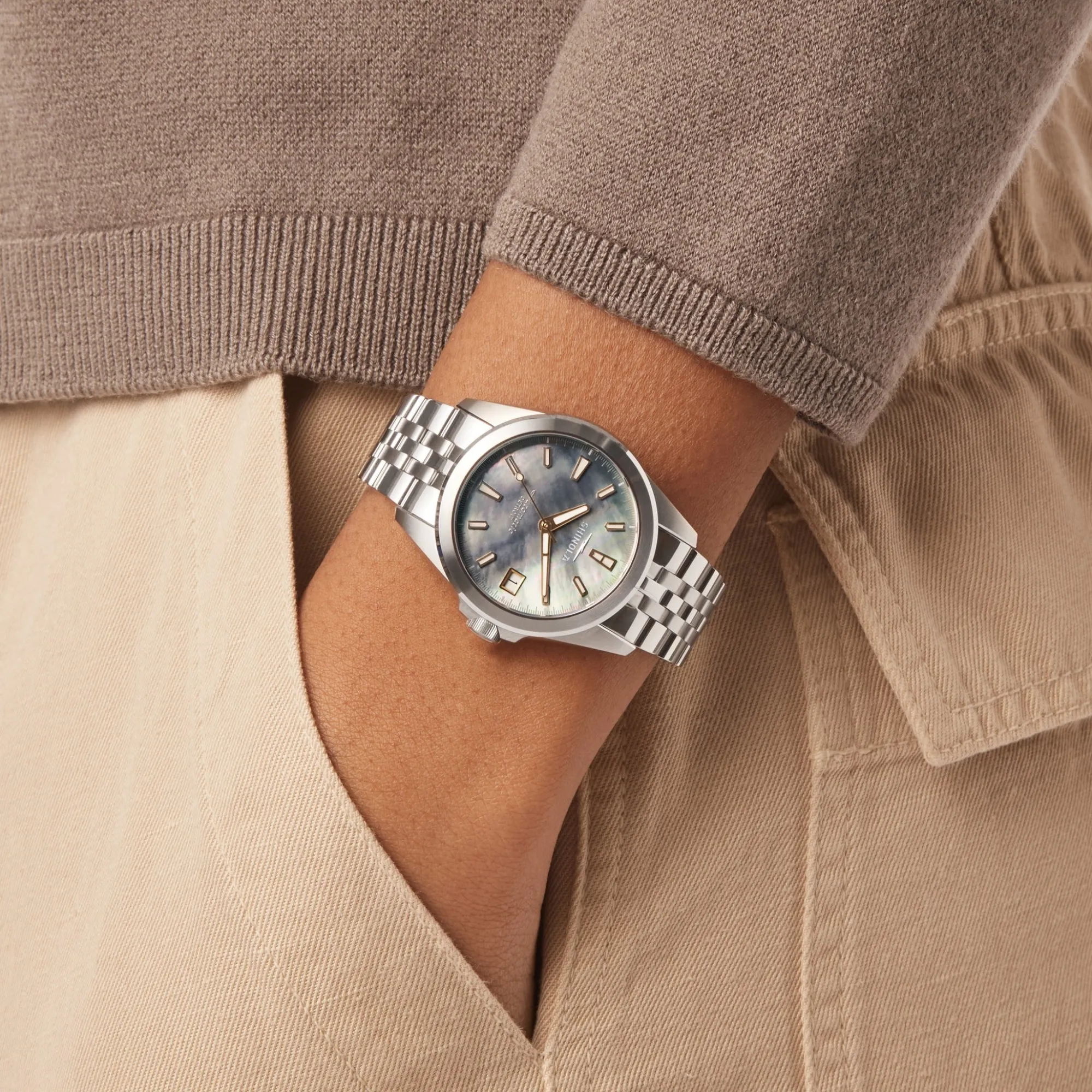 Shinola Automatic Watches|Monster|Circadian Monster Automatic Watch Gray Mother of Pearl
