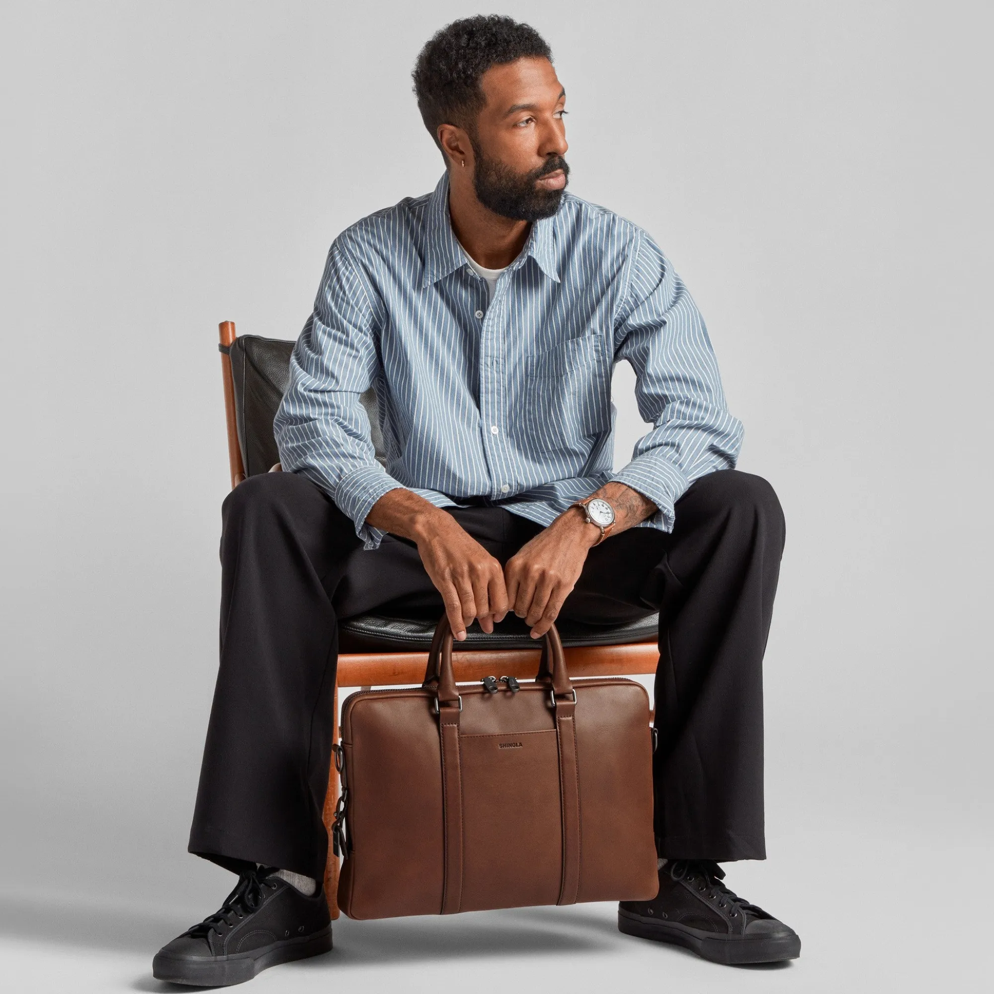 Shinola Best Sellers|Briefcases|Computer Briefcase Medium Brown