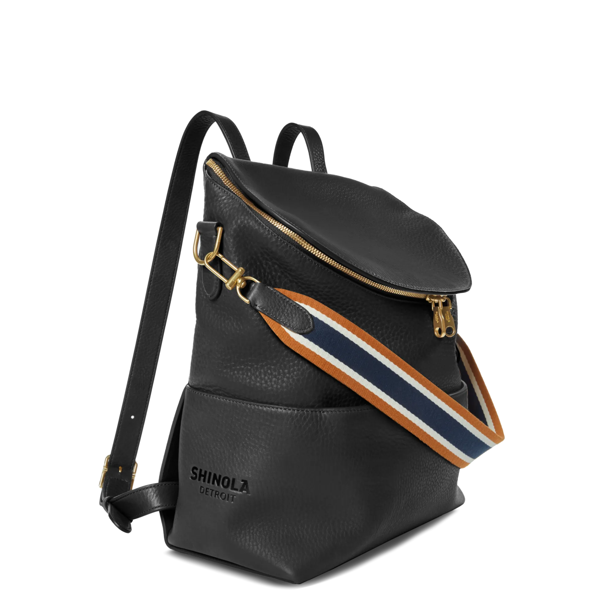 Shinola Backpacks|Backpacks|Convertible Pocket Backpack Brand Stripe / Black