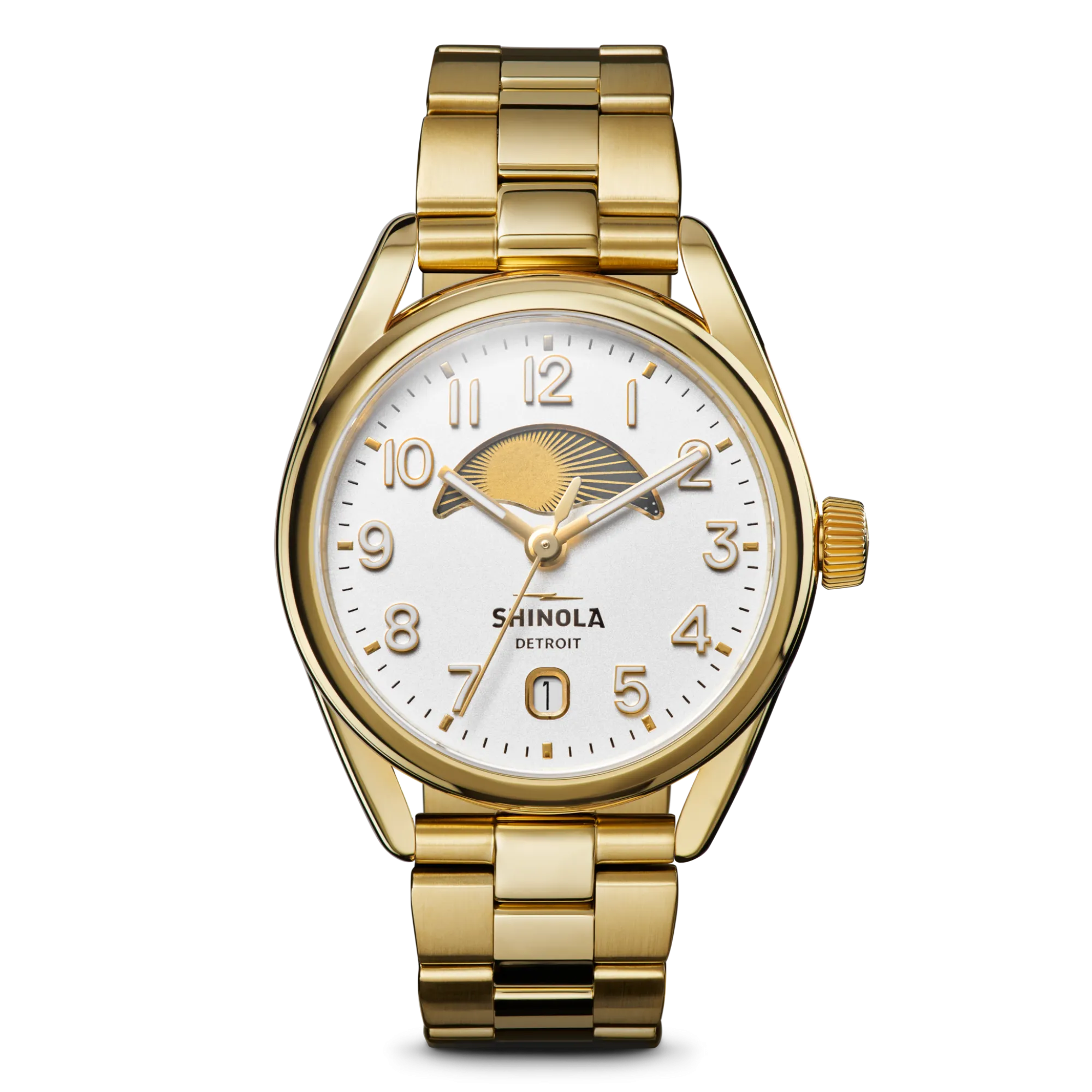 Shinola Derby|Gold Watches|Derby Watch Day & Night