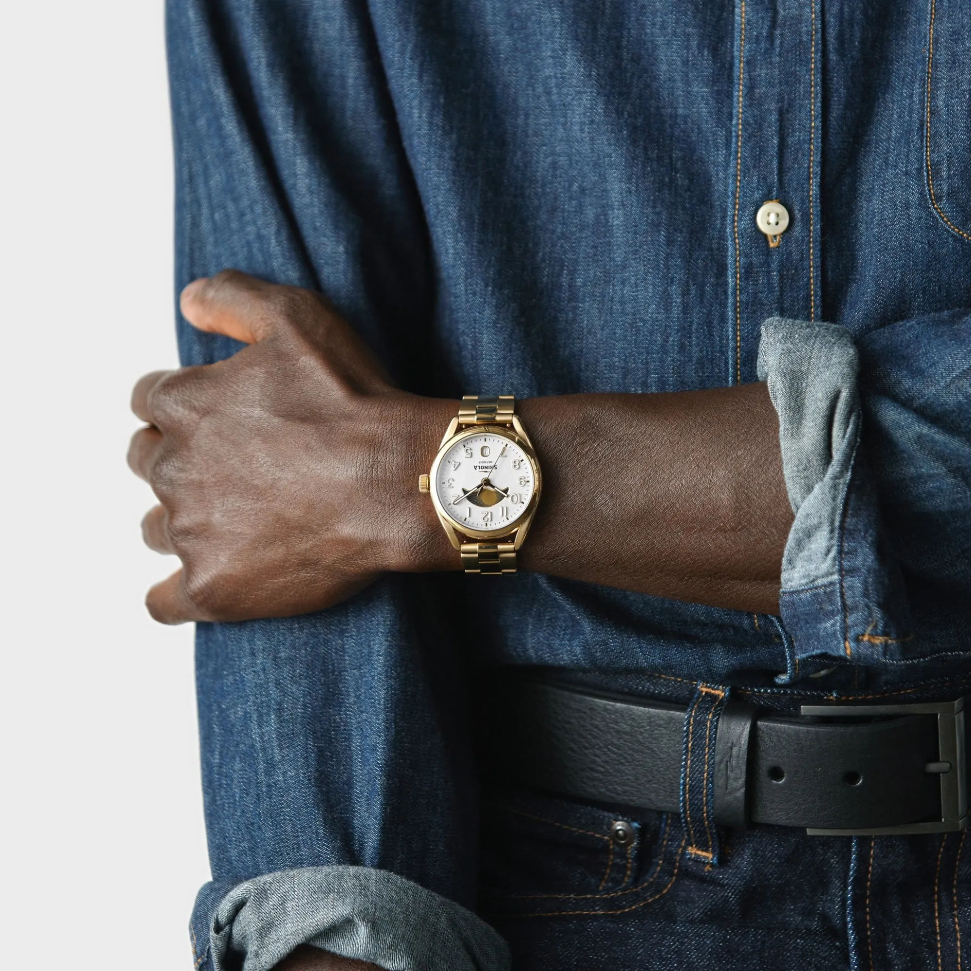 Shinola Derby|Gold Watches|Derby Watch Day & Night