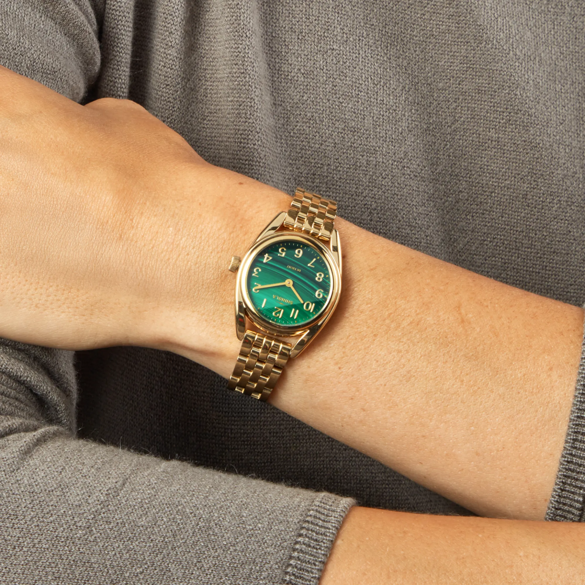 Shinola Derby|Gold Watches|Derby Watch Malachite