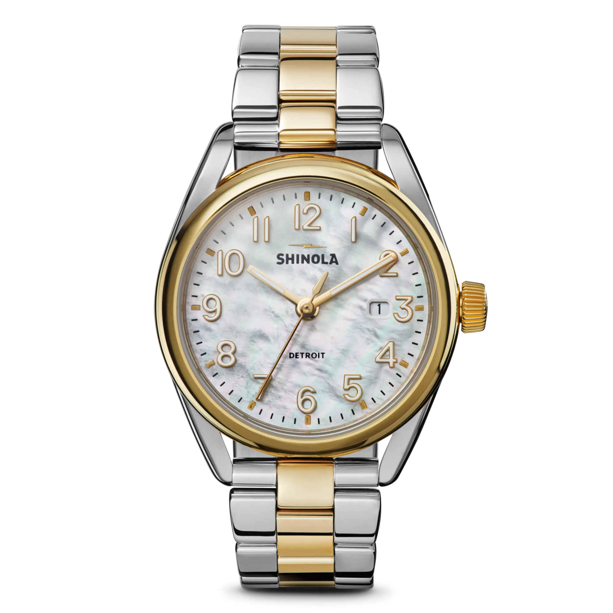 Shinola Derby|Two-Tone Watches|Derby Watch White Mother of Pearl