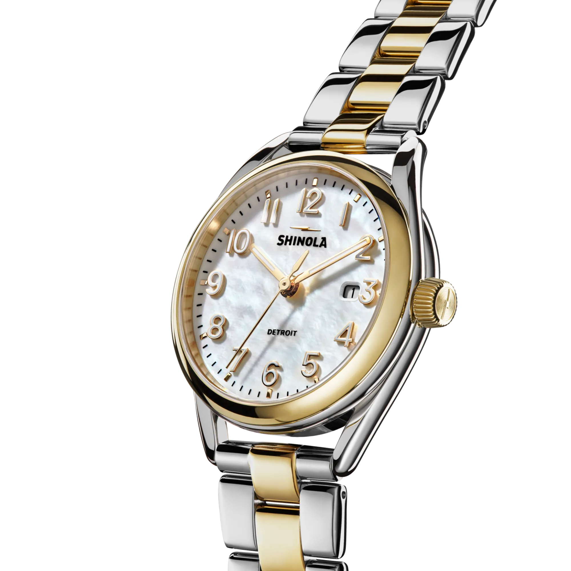Shinola Derby|Two-Tone Watches|Derby Watch White Mother of Pearl