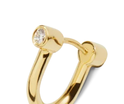 Shinola Shop All Women'S Jewelry|14K Gold|Diamond Bike Lock Huggie Earrings