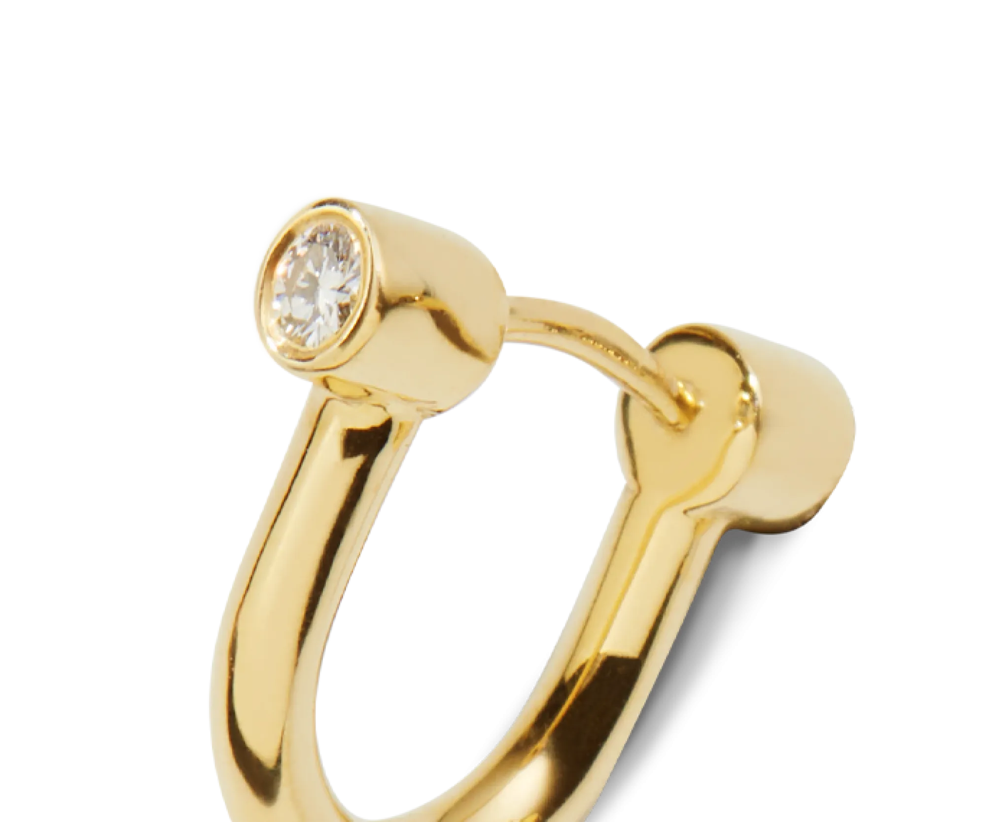 Shinola Shop All Women'S Jewelry|14K Gold|Diamond Bike Lock Huggie Earrings