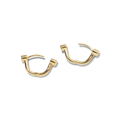Shinola Shop All Women'S Jewelry|14K Gold|Diamond Bike Lock Huggie Earrings
