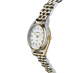 Shinola Derby|Gold Watches|Diamond Derby Watch Silver/Gold Bracelet