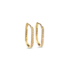 Shinola Best Sellers|14K Gold|Diamond Oval Charm Hoop