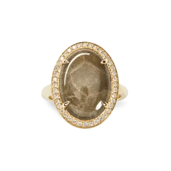 Shinola Rings|Best Sellers|Diamond Pave Oval Petoskey Ring