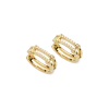 Shinola Shop All Women'S Jewelry|14K Gold|Diamond Pave Rivet Double Row Hoop Earrings