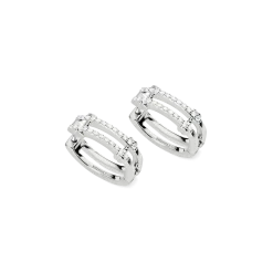 Shinola Shop All Women'S Jewelry|Fine Jewelry|Diamond Pave Rivet Double Row Hoop Earrings