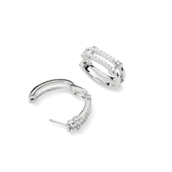 Shinola Shop All Women'S Jewelry|Fine Jewelry|Diamond Pave Rivet Double Row Hoop Earrings