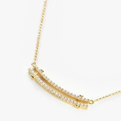 Shinola Shop All Women'S Jewelry|Necklaces|Diamond Pave Rivet Double Row Necklace Yellow Gold
