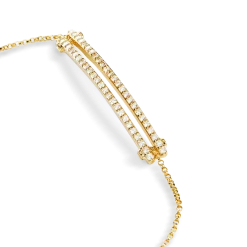Shinola Shop All Women'S Jewelry|Necklaces|Diamond Pave Rivet Double Row Necklace Yellow Gold