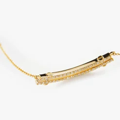 Shinola Shop All Women'S Jewelry|Necklaces|Diamond Pave Rivet Double Row Necklace Yellow Gold