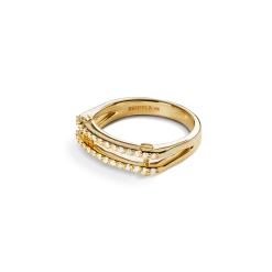 Shinola Diamonds|Diamond Pave Rivet Double Row Ring