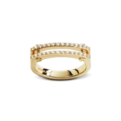 Shinola Diamonds|Diamond Pave Rivet Double Row Ring