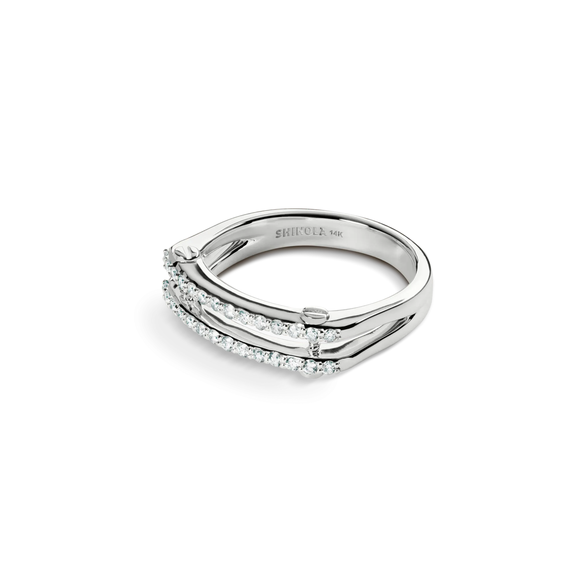 Shinola Rings|Shop All Women'S Jewelry|Diamond Pave Rivet Double Row Ring