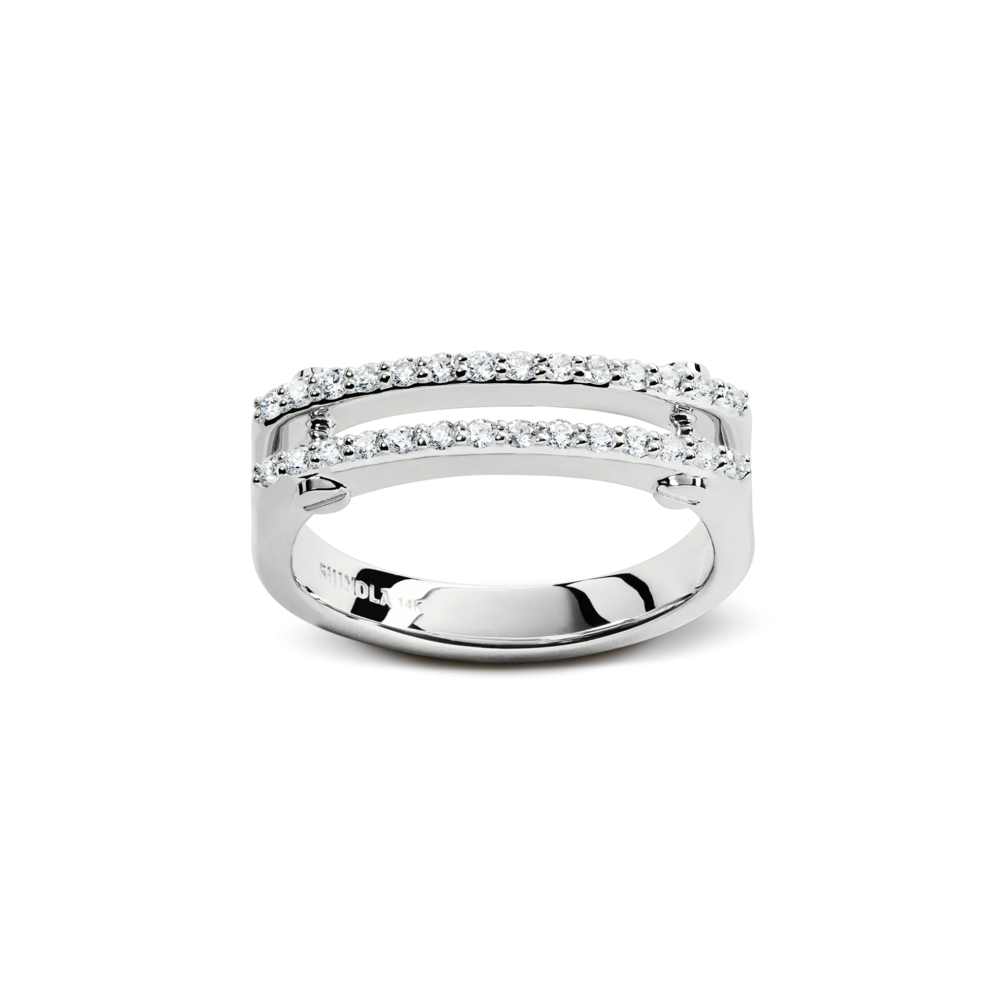 Shinola Rings|Shop All Women'S Jewelry|Diamond Pave Rivet Double Row Ring
