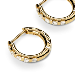 Shinola Shop All Women'S Jewelry|14K Gold|Diamond Petite Round Huggie Earrings