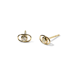 Shinola Shop All Women'S Jewelry|14K Gold|Diamond Rivet Oval Stud Earrings