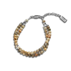 Shinola Bracelets|Bracelets|Double Row Petoskey Beaded Bracelet